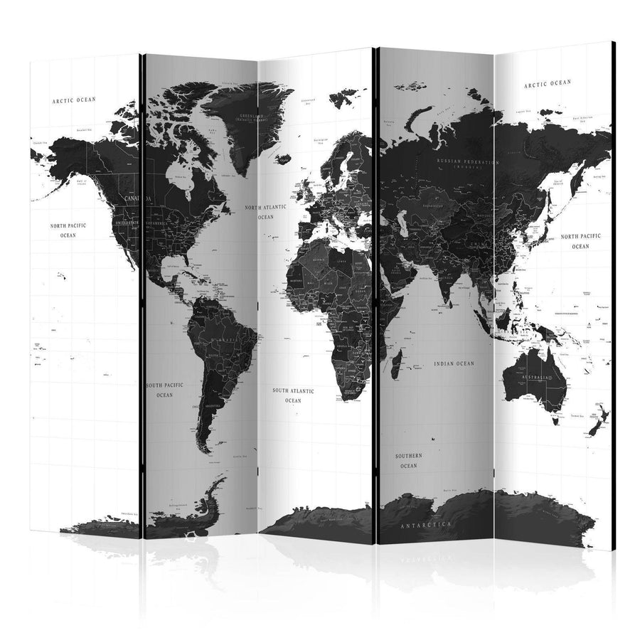 Paravent - Black and White Map II Artgeist