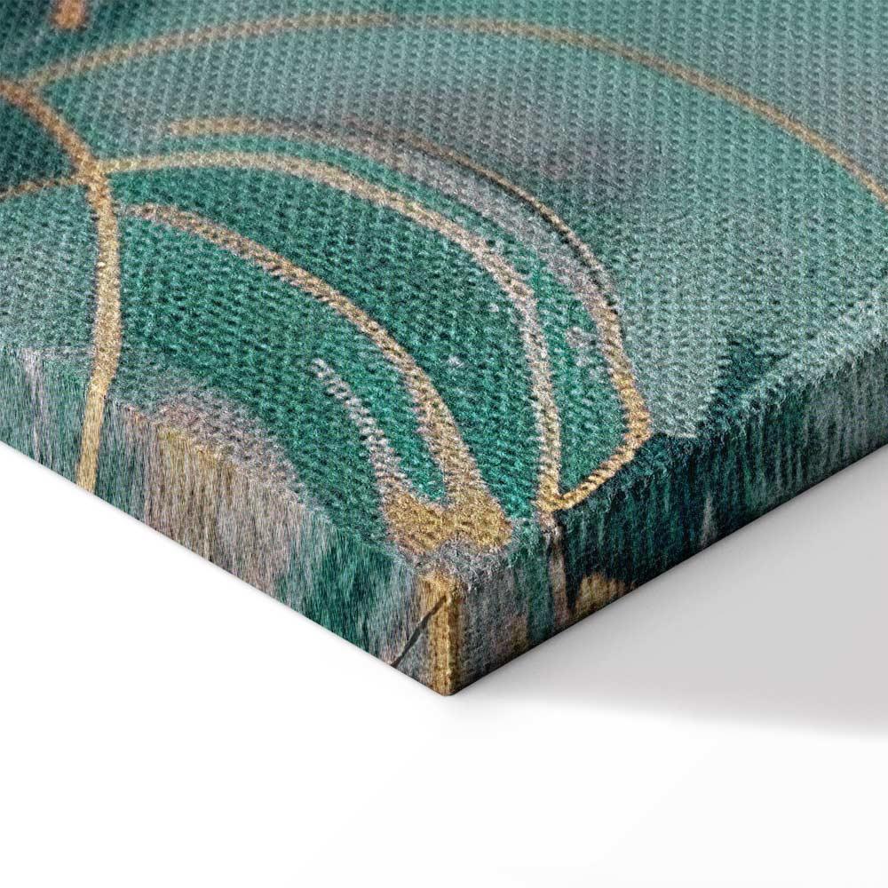 Leinwandbild - Tapestry Pattern with a Meadow and Flowers Kilim with a Spring Motif