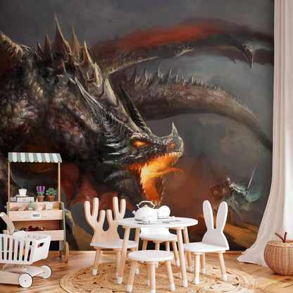 Drachen & Feuer – Fantasievolle Fototapete für mutige Designs