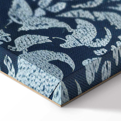 Leinwandbild - Retro Ornament Decorative Motif in Worn Blues