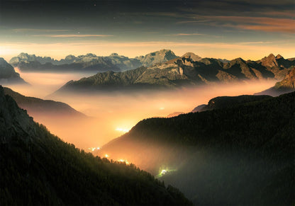 Fototapete Bergatem – Sanfte Berglandschaft für beruhigende Wandgestaltung