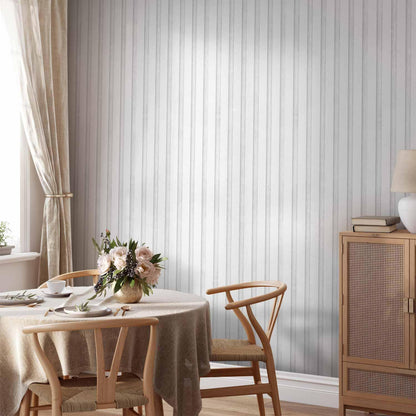 Tapete - Wooden Texture - Symmetrical vertical lines on a white background