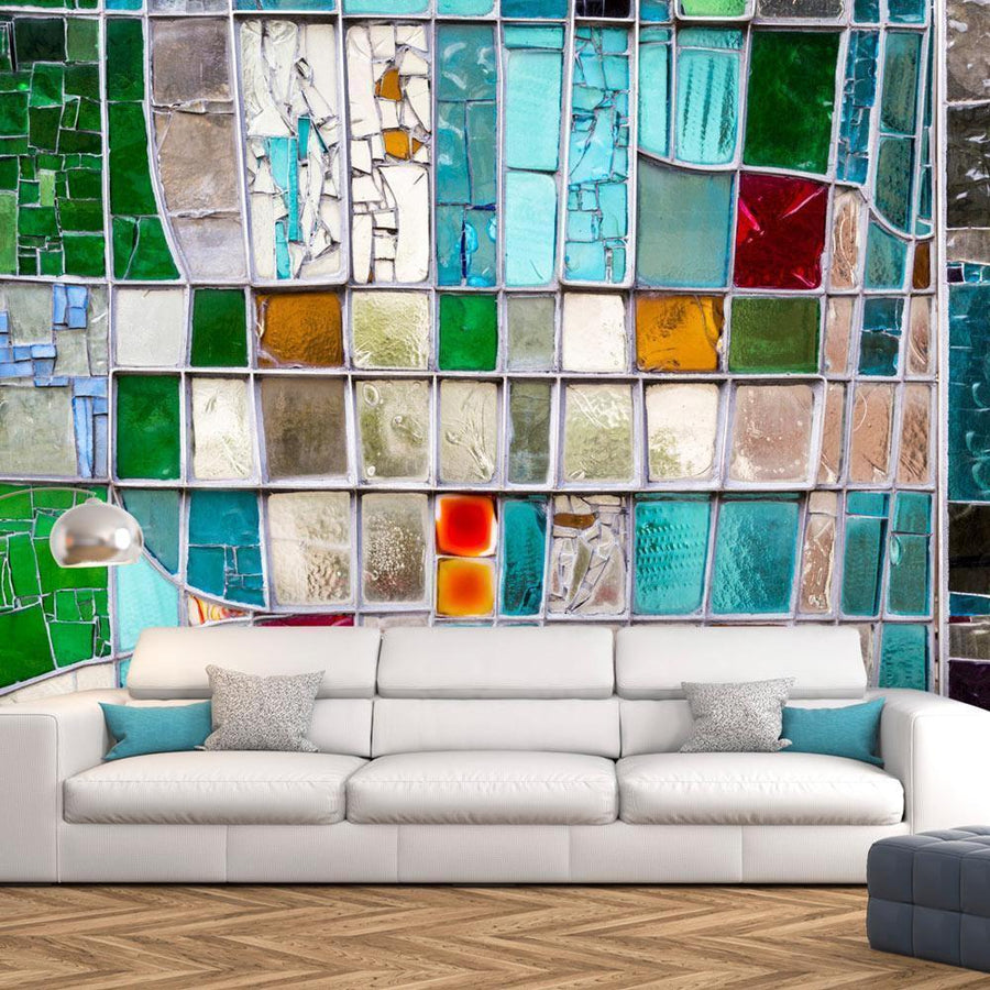 Fototapete mit saphirblauem Glas-Mosaik-Effekt

