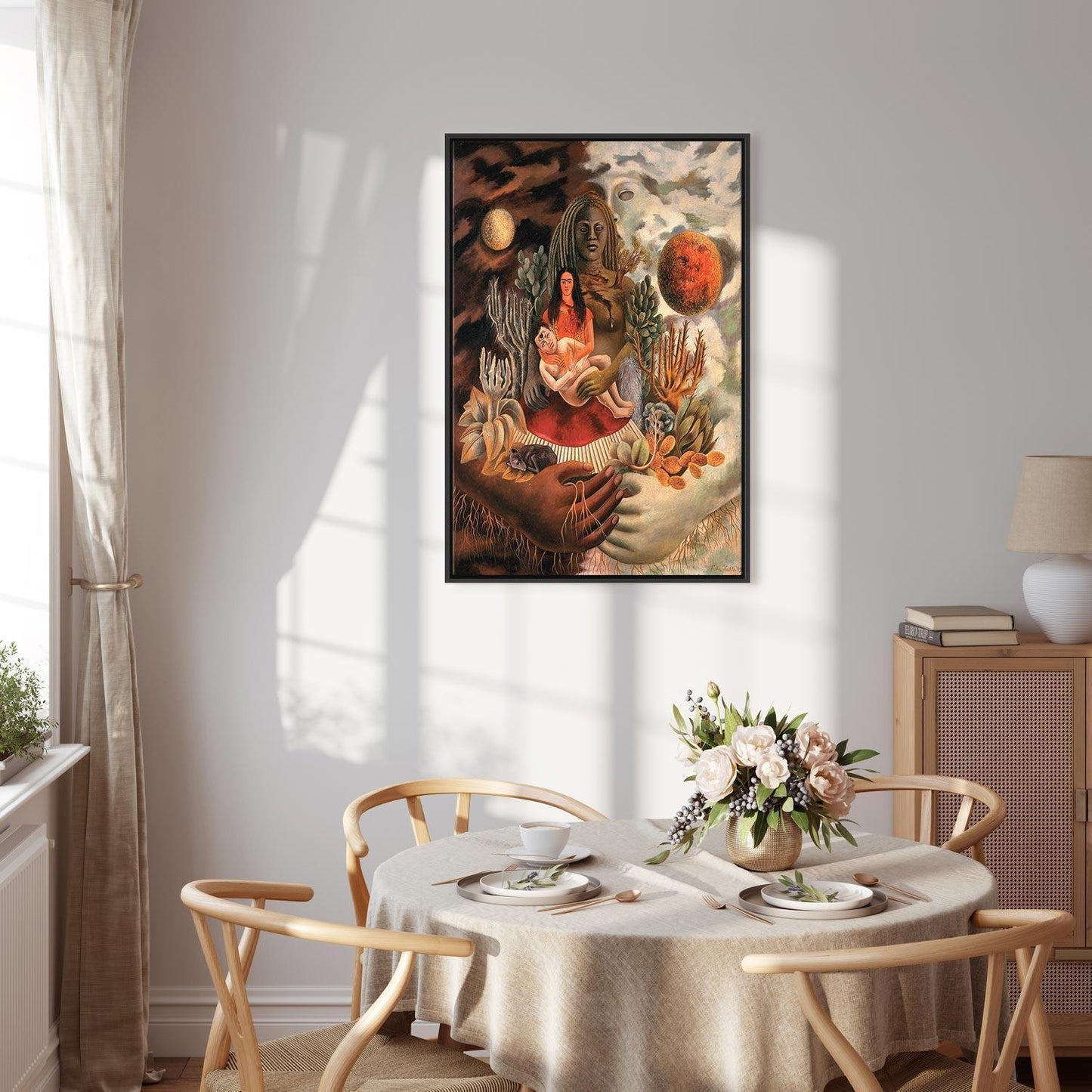 Leinwandbild - Frida Kahlo – The Love Embrace of the Universe, the Earth (Mexico), Myself, Diego, and Señor Xolotl