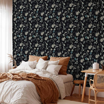 Tapete - Fragrant flowers and herbs - blue