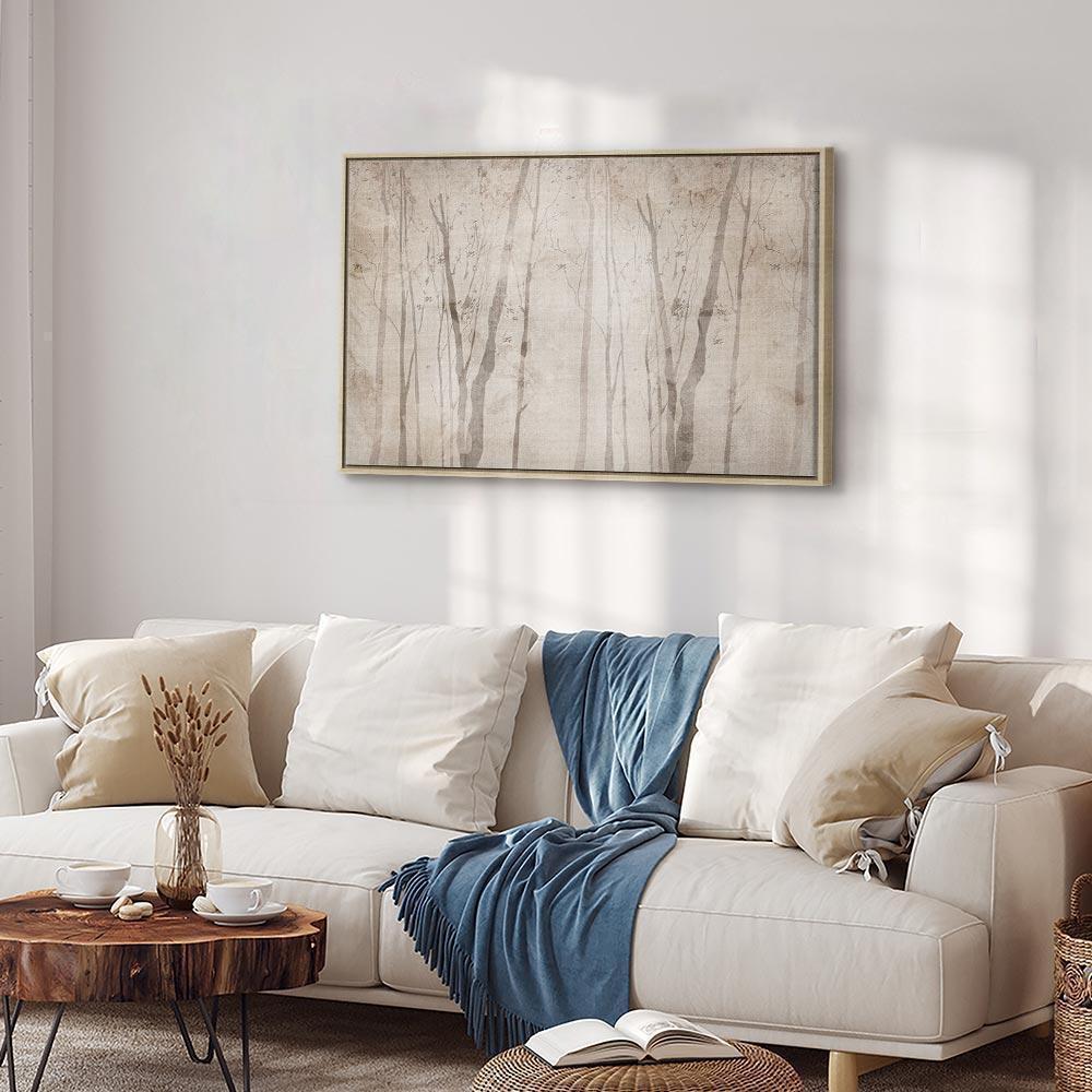 Leinwandbild - Beige Forest of Thoughts (1 Part) Wide