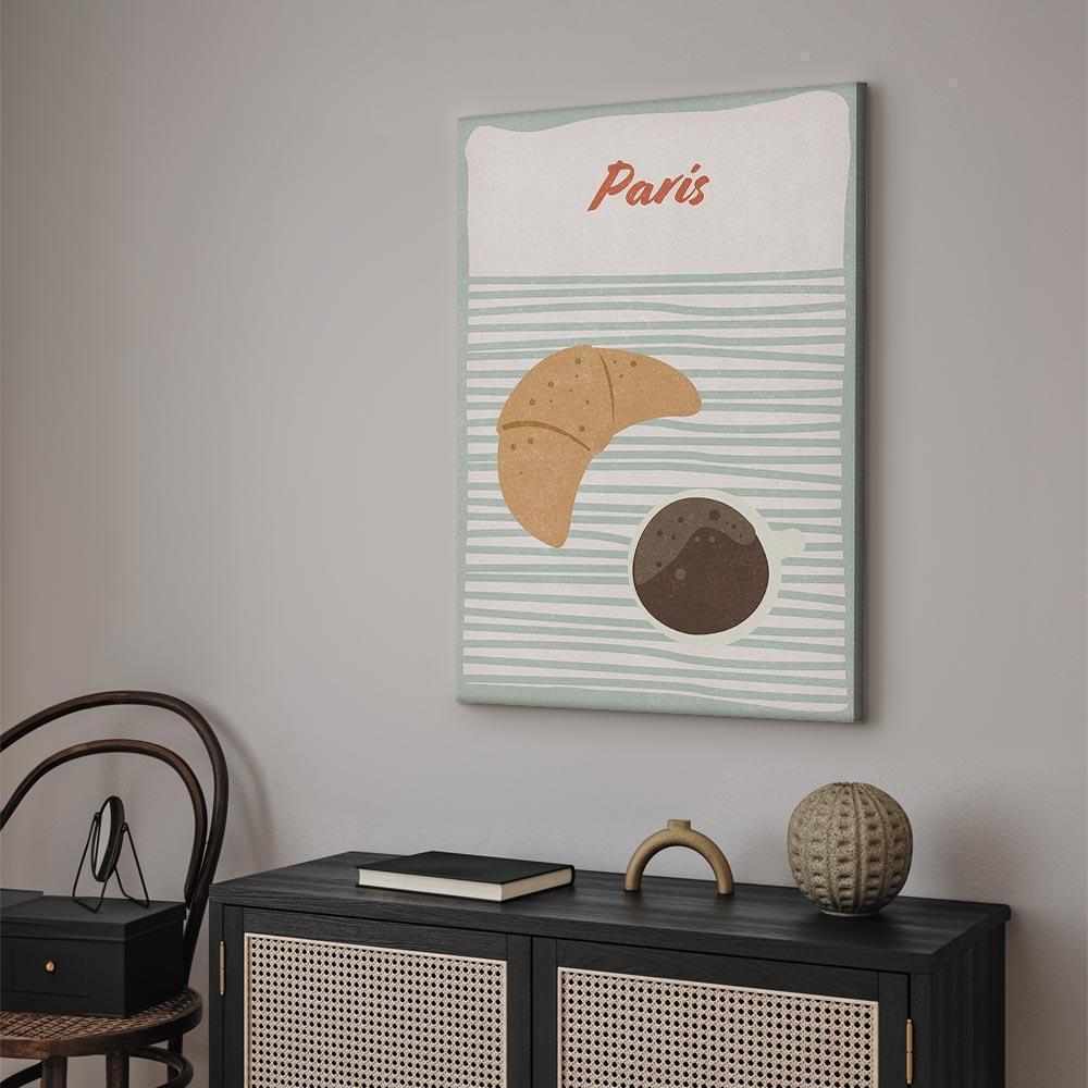 Leinwandbild - Parisian Breakfast (1 Part) Vertical