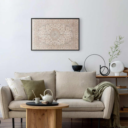 Poster - Sand Carpet - Worn Persian Rug with Rich Ornamental Motifs Artgeist