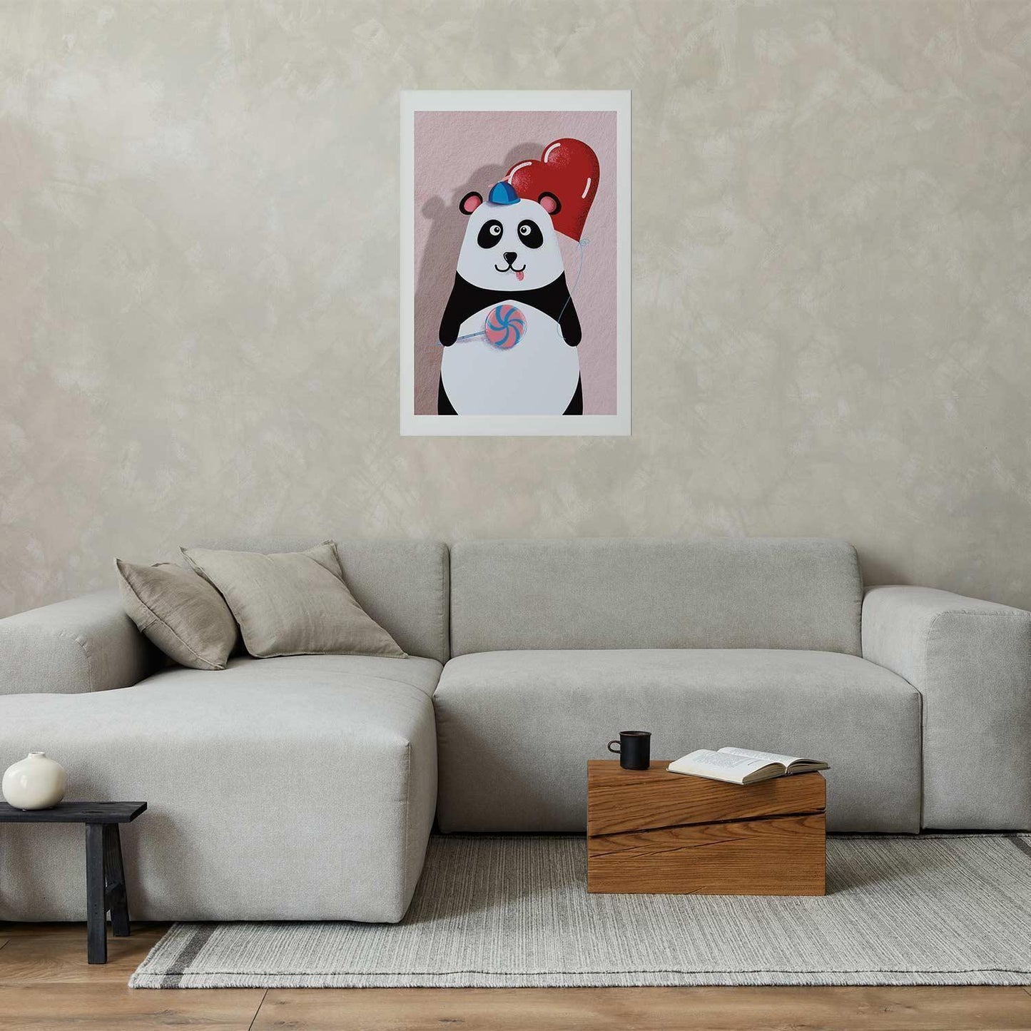 Poster - Panda with a Balloon Artgeist