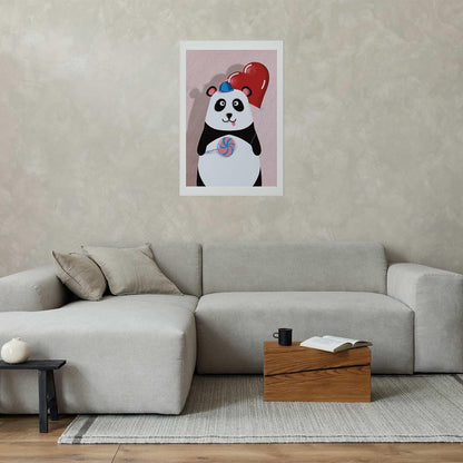 Poster - Panda with a Balloon Artgeist