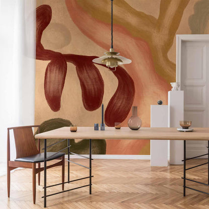 Fototapete - Colorful shapes – worn-out figures in lime wash technique