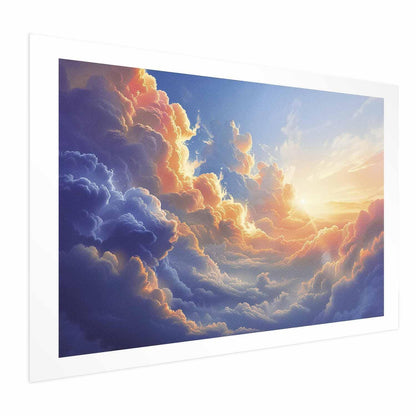 Poster - Sunset Over a Cloudy Sea: A Wonderful Symphony of Colors