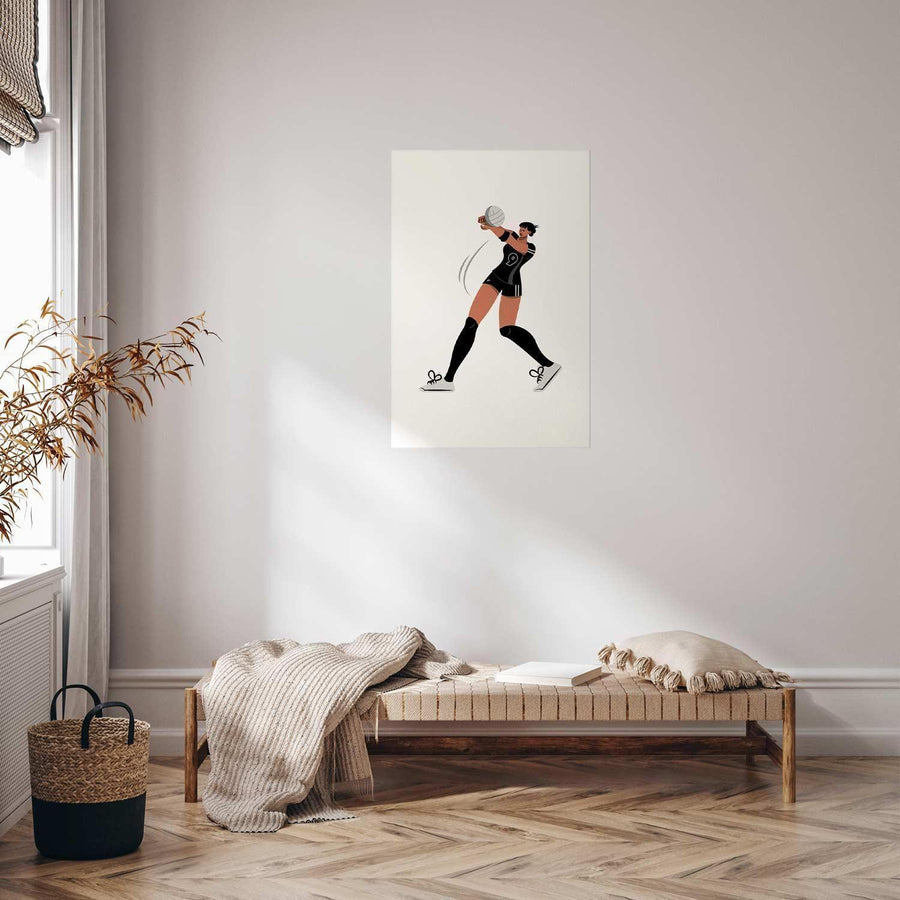 Poster - Illustration - Female Volleyball Team Player Artgeist