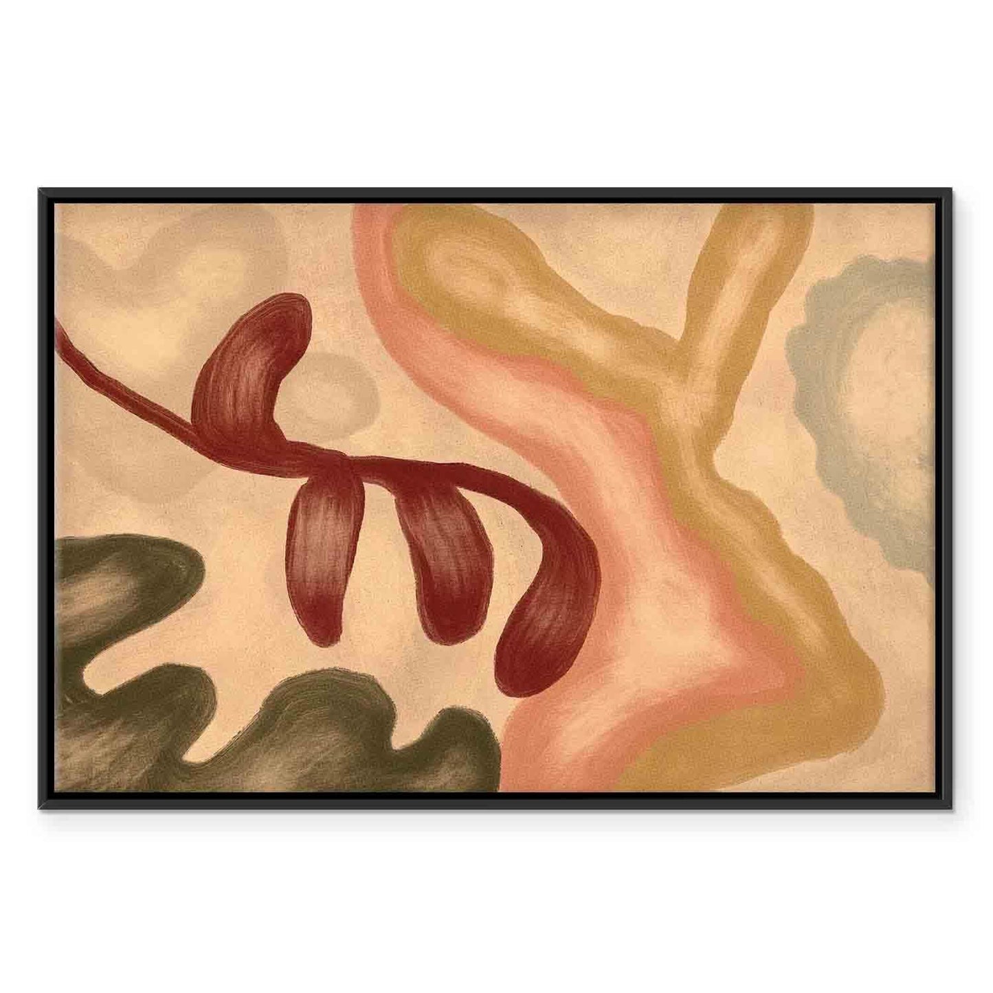 Leinwandbild - Colorful shapes – worn-out figures in lime wash technique