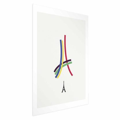 Poster - Eiffel Tower - Colored Graphic - Abstraction