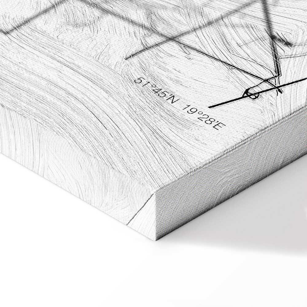 Leinwandbild - City Plan: Lodz (1 Part) Vertical