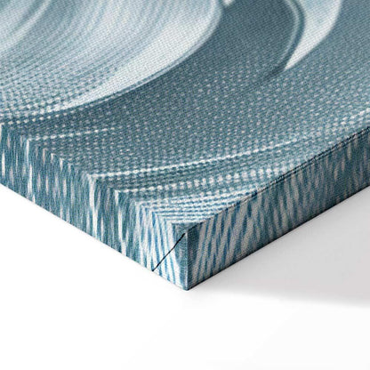 Leinwandbild - Stone Baroque Ornaments in Light Shades of Gray-Blue