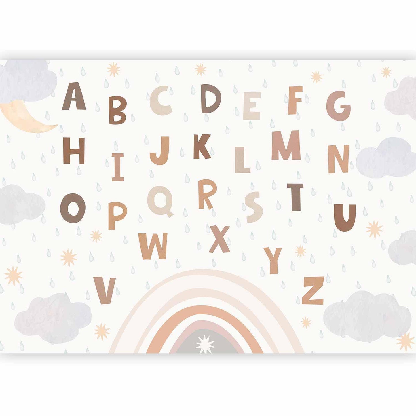 Fototapete - Letters in Soft Colours Artgeist