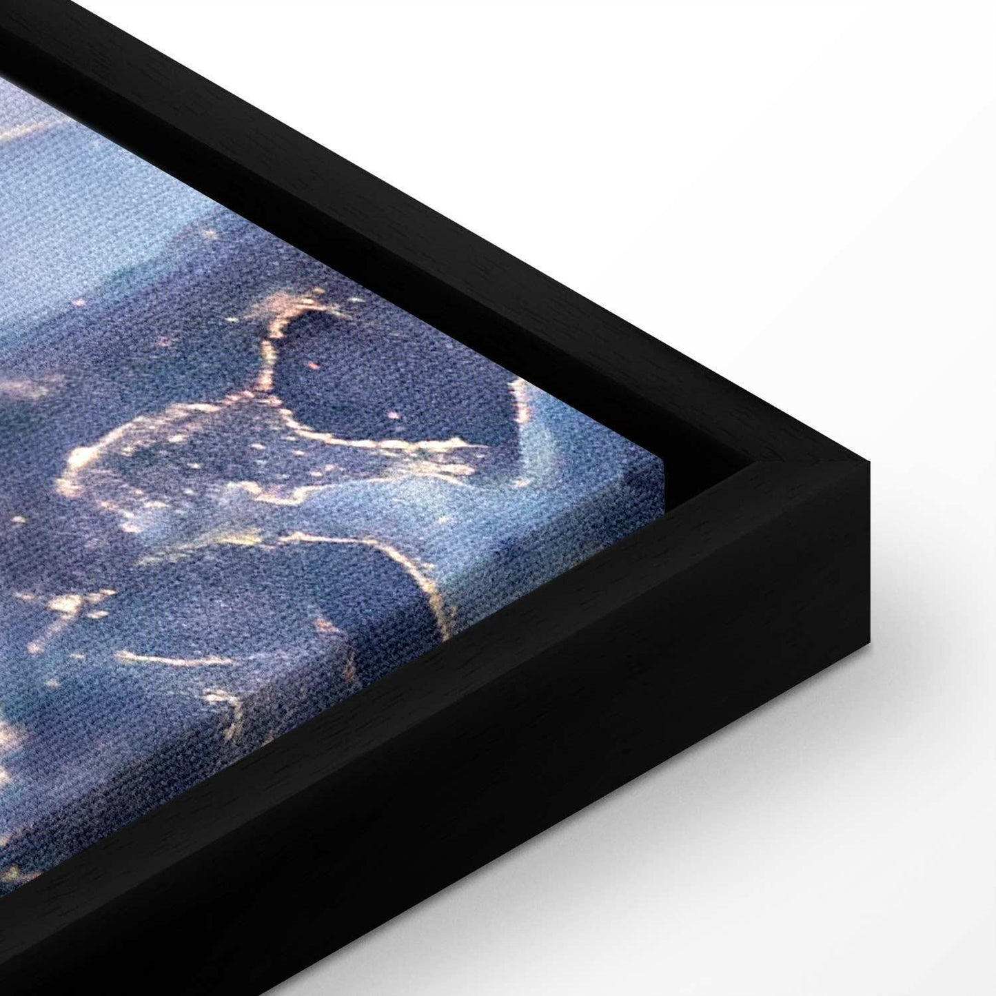 Leinwandbild - Pink and blue marble - abstract watercolour with gold accents