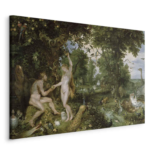 Leinwandbild - The Garden of Eden with the Fall of Man (Peter Paul Rubens) Artgeist