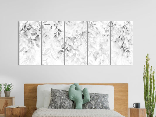 Leinwandbild - Waterfall of Roses (5 Parts) Narrow - Third Variant Artgeist