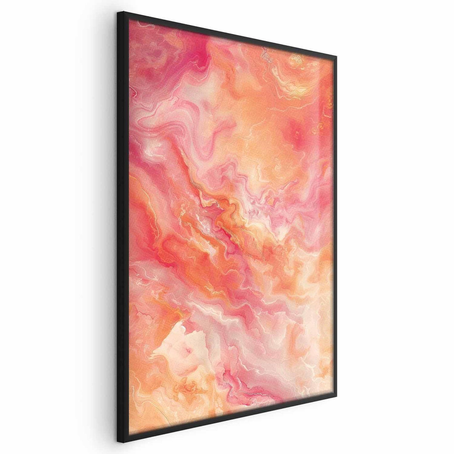 Poster - Fiery Colors - dynamic shapes in fire and pink tones Artgeist
