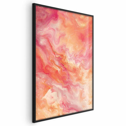 Poster - Fiery Colors - dynamic shapes in fire and pink tones Artgeist