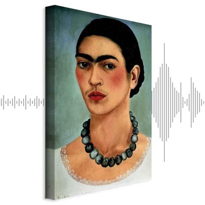 Leinwandbild - Frida Kahlo – Self-Portrait with Beaded Necklace
