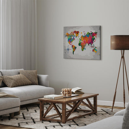 Malen nach Zahlen - World Map (Compass Rose)