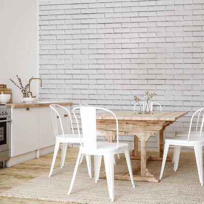 Fototapete - Snow Brick - Pattern Imitating a Brick Wall in White