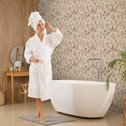 Tapete - Beige mushrooms and herbs