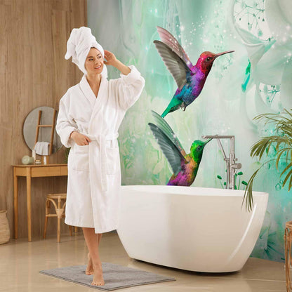 Fototapete - Colourful Hummingbirds (Green)