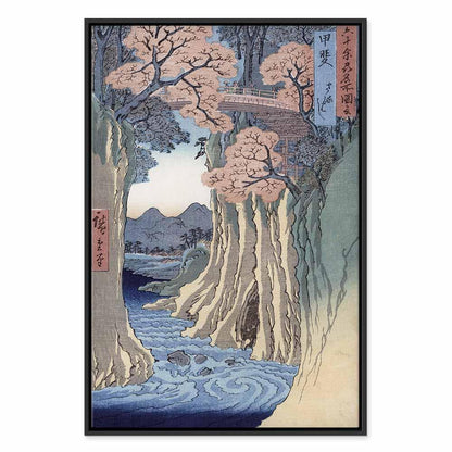 Leinwandbild - Utagawa Hiroshige – The monkey bridge in the Kai province