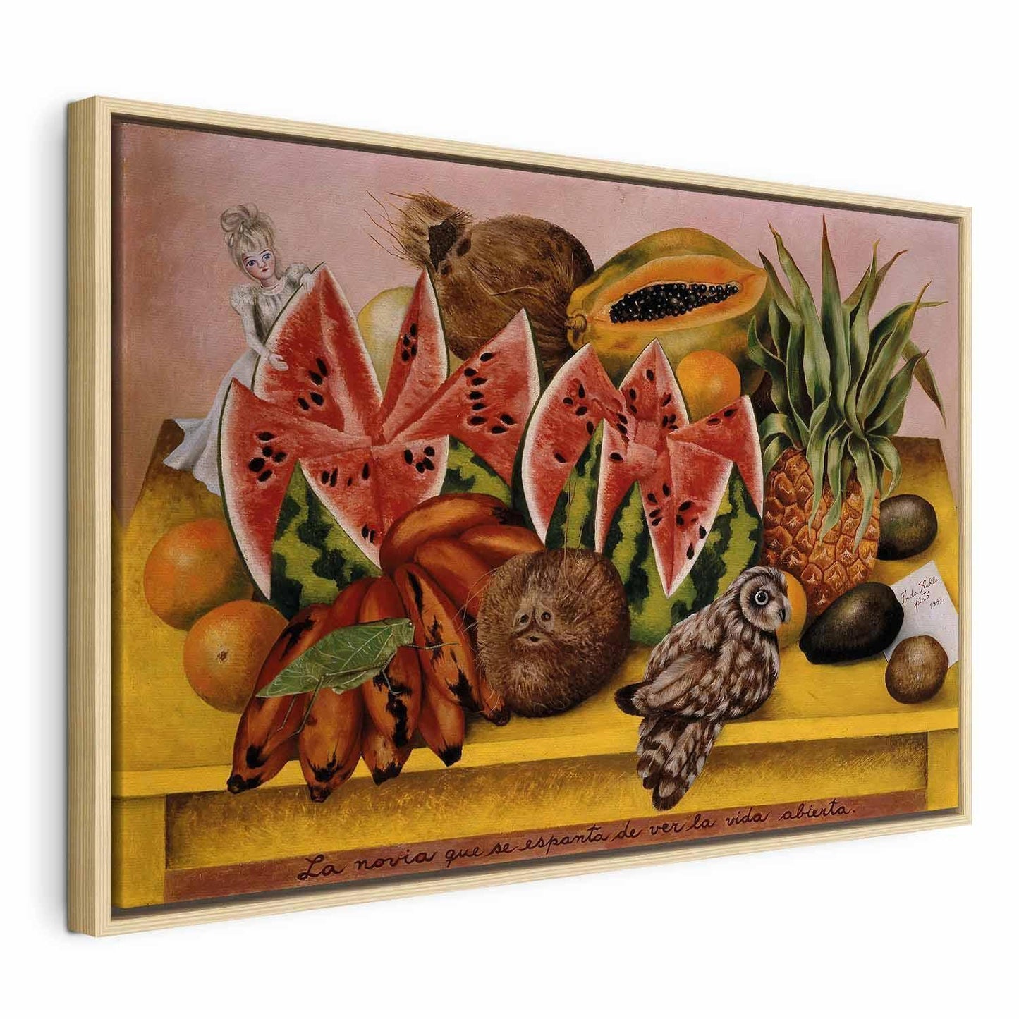 Leinwandbild - Frida Kahlo – A Bride Frightened at the Sight of Life Opened