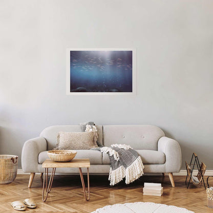 Poster Fische in der Tiefe  – Tiefsee-Fisch im mystischen Blau
