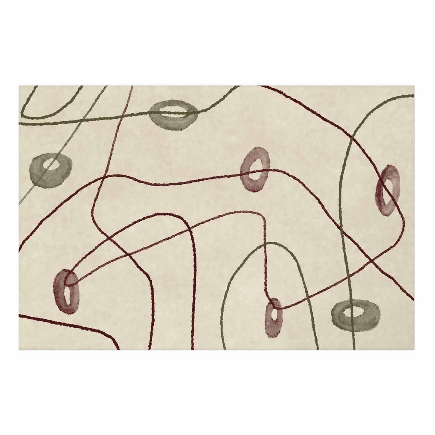 Poster - Lines and Shapes - a bead labyrinth on a pale, worn background