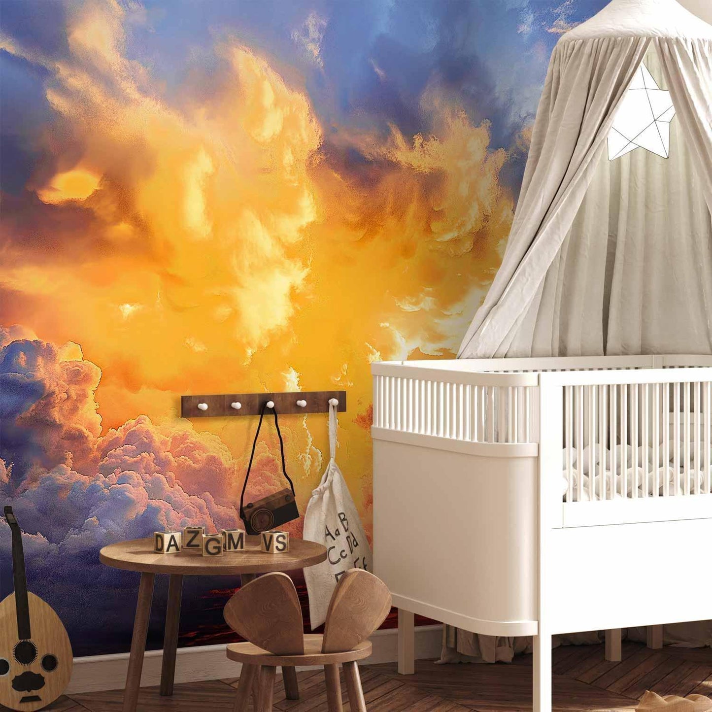 Fototapete - Beautiful Sunset - Clouds in Warm Shades