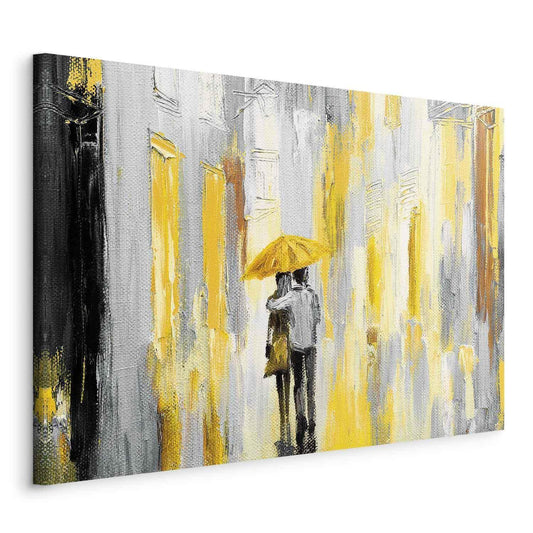 Leinwandbild - Umbrella in Love (1 Part) Wide Yellow Artgeist