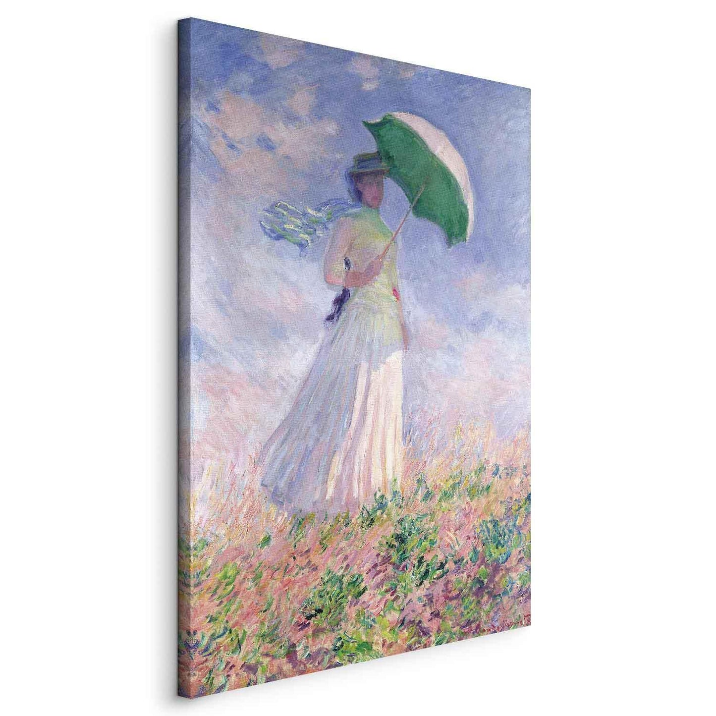 Leinwandbild - Woman with a Parasol, facing right Artgeist