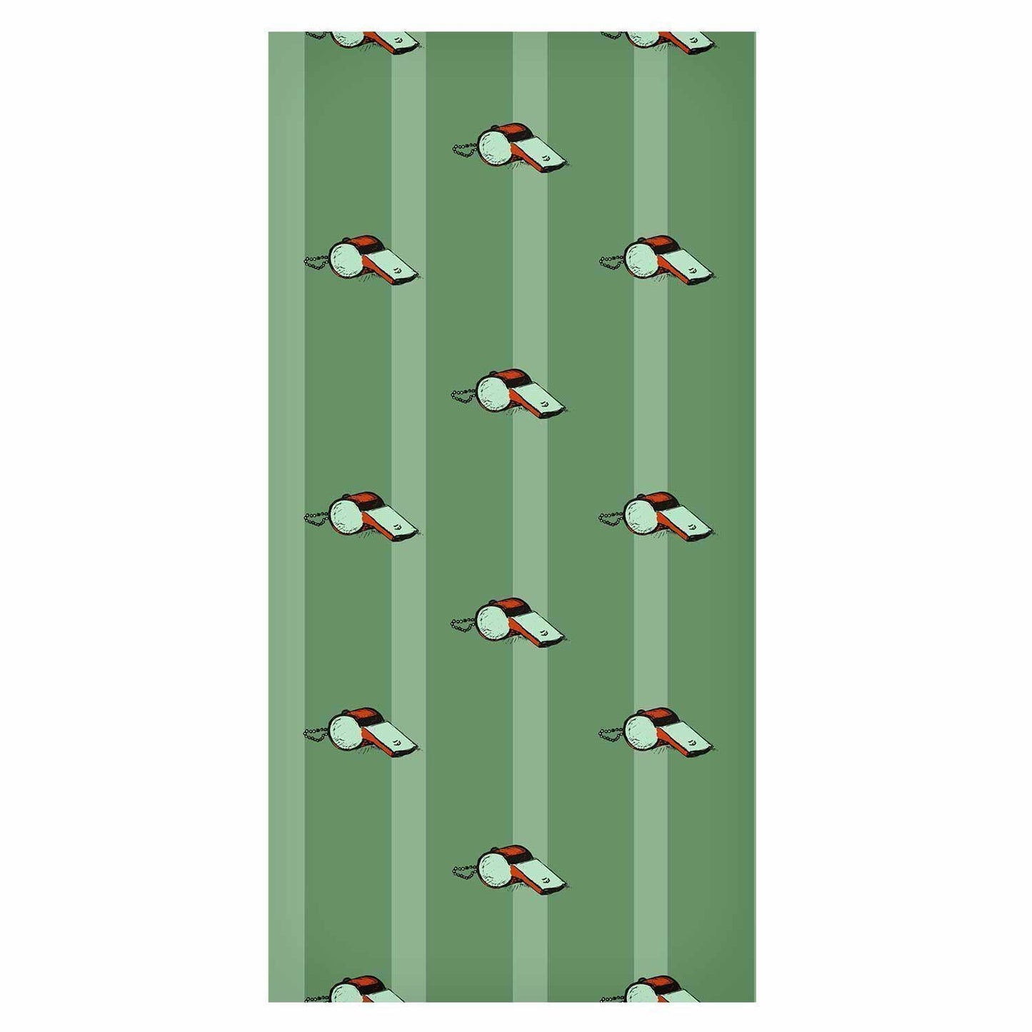 Tapete - Sports Whistles - Repeating pattern on a striped green background