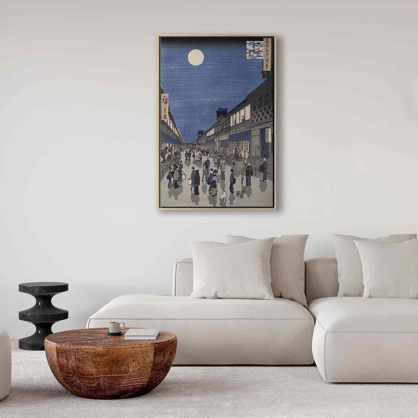 Leinwandbild - Utagawa Hiroshige – Night time view of Saruwaka Street