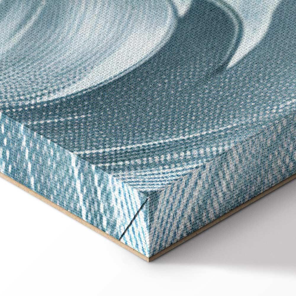 Leinwandbild - Stone Baroque Ornaments in Light Shades of Gray-Blue