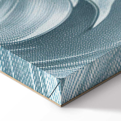 Leinwandbild - Stone Baroque Ornaments in Light Shades of Gray-Blue