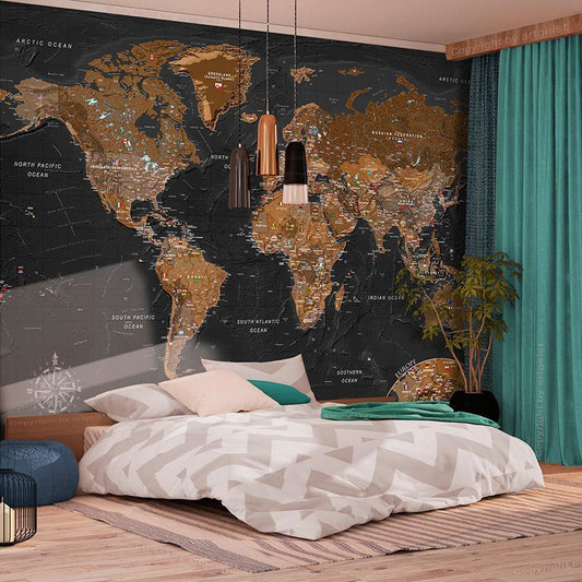 Fototapete - World: Stylish Map Artgeist