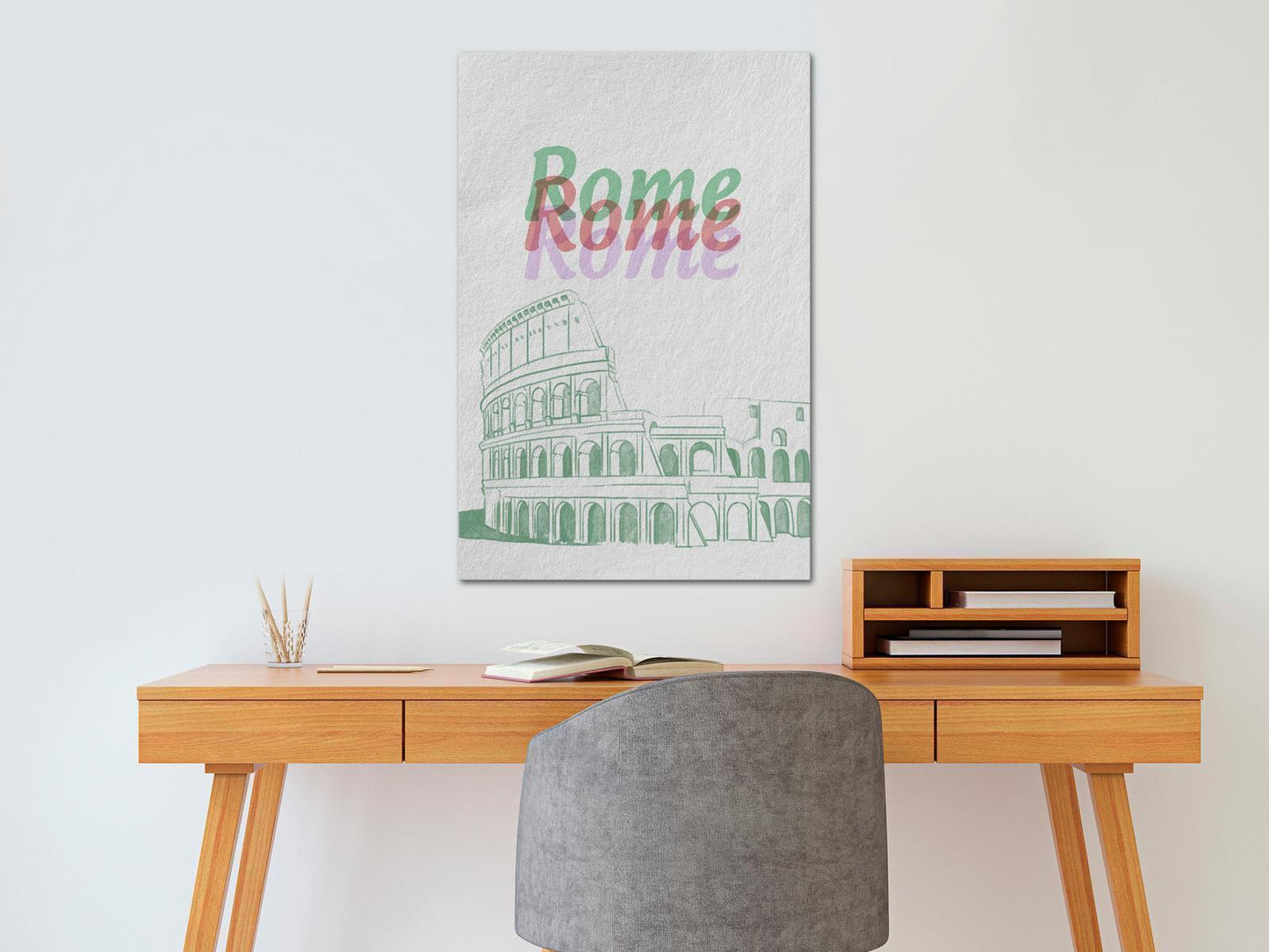 Leinwandbild - Rome in Watercolours (1 Part) Vertical Artgeist