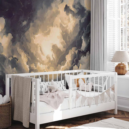 Fototapete - Epic Light Play: The Sun Battling for Dominance Over the Clouds