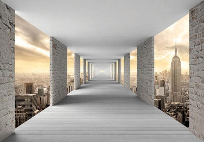 Fototapete Korridor zum Himmel – Architektonische Eleganz in luftiger Höhe