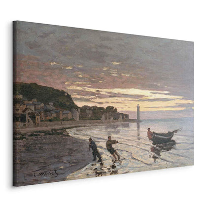 Leinwandbild - Claude Monet – Hauling a Boat Ashore, Honfleur