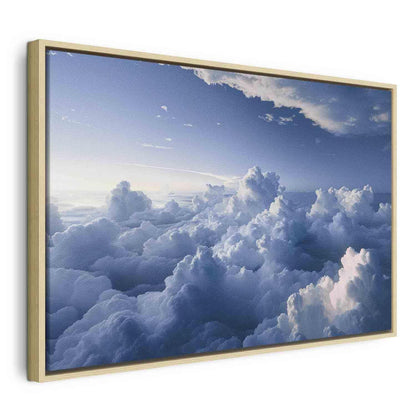 Leinwandbild - Aerial Landscapes: Rays Lighting Up Fluffy Cloud Formations Artgeist