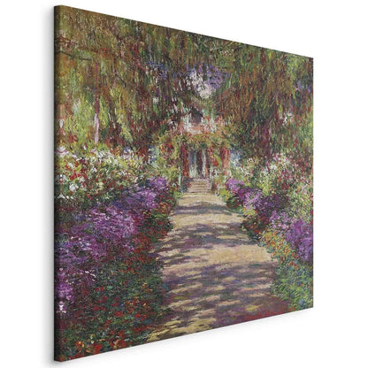 Leinwandbild - Claude Monet – A Pathway in Monet's Garden